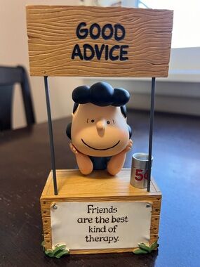 Hallmark Blue and Tan 'Good Advice' Figurine with Sentiment Plaque